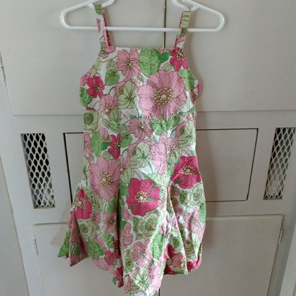 Pink and green poppy dress.